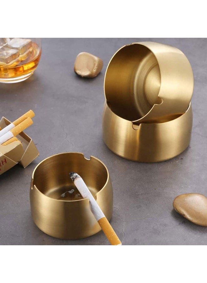 Round stainless steel ashtray ( Gold ) - Image 3