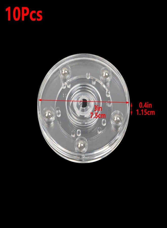Geesatis 10 Pcs Tiny Lazy Susan 3 inch Acrylic Turntable Organizer Bearings Round Swivel Plate, Smooth Swivel Plate for Kitchen Base Turn Dining Table, Clear - Image 2
