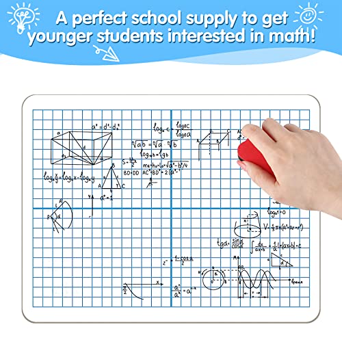 WEIZHEN XY Axis Graph Dry Erase Board, 9" x 12" Double-Sided Coordinate Grid Whiteboard, Math Manipulatives for Students, Classroom and Home, Small Dry Erase White Board - Image 3