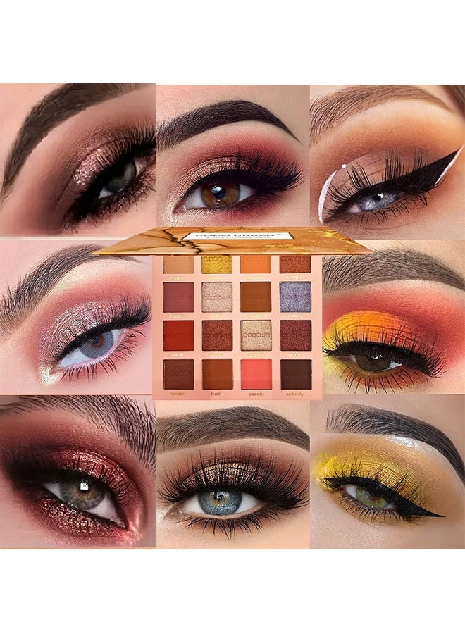 OUHOE 16 Color Eyeshadow Palette-Makeup Eye Shadow Palettes Pink Eye Shadow Wine Red Eye Shadow Waterproof Long Lasting Natural Mixing Pigment Makeup - Image 4