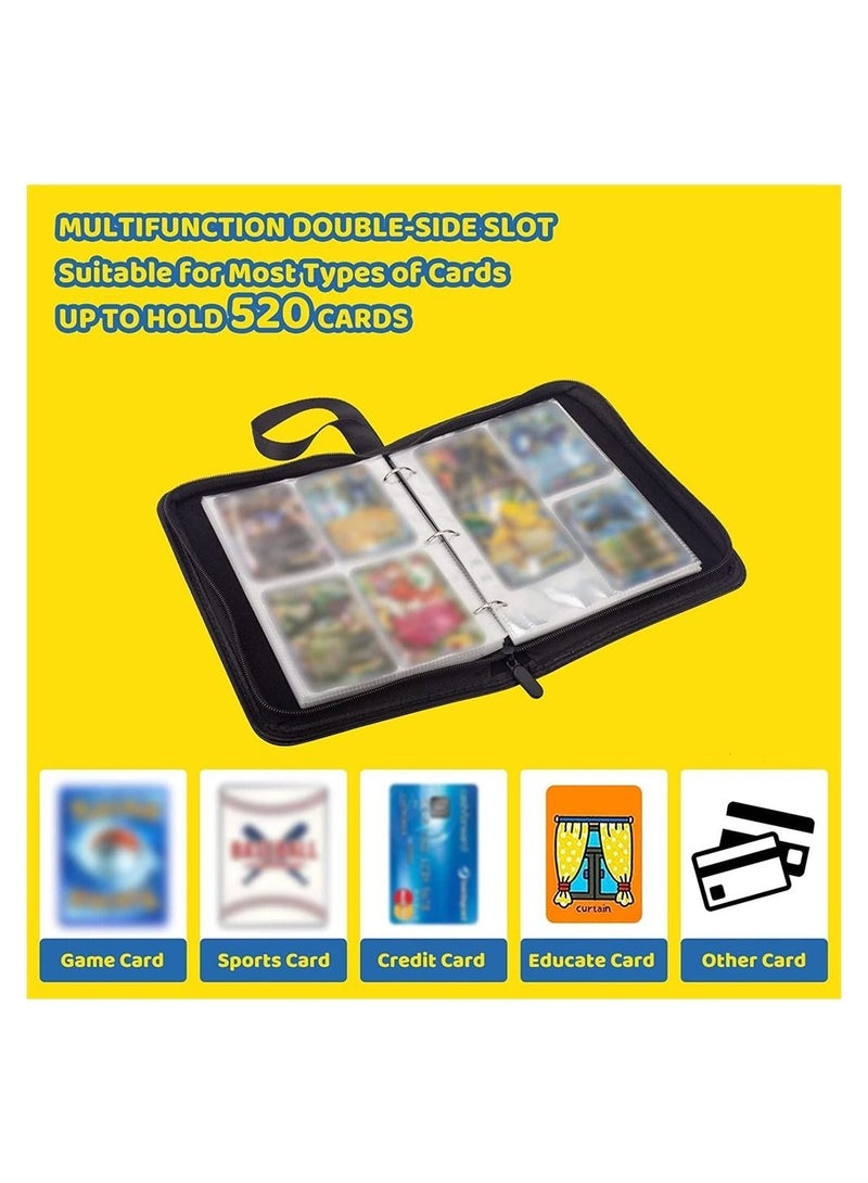 Binder for Pokemon Cards with Sleeves, 4-Pocket Trading Card Binder,400 Pockets Collection Binder,Collector Album Boys Girls Toys Gift