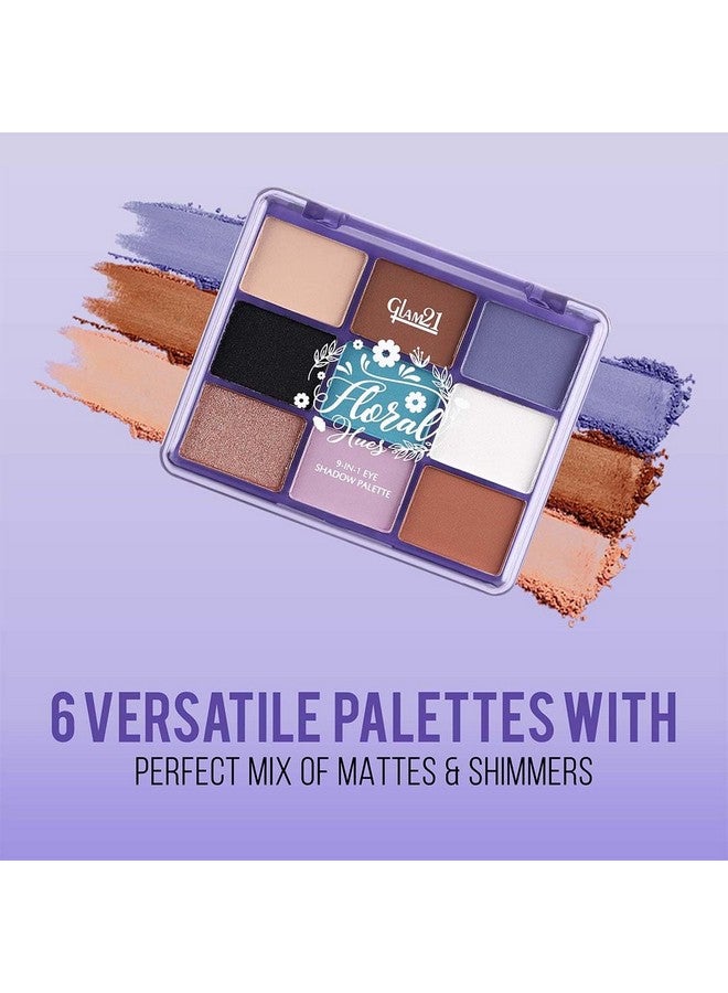 Glam 21 Glam21 Floral Hues 9 In 1 Eyeshadow Palette | Highly Pigmented | Easy To Carry | Super-Blendable | Mix Of Matte And Shimmers Smudge-Proof (7.2 Gm) | 03- Tulip - Image 3