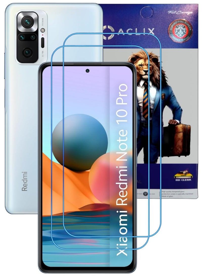 ACLIX 2 Pieces Antistatic ESD Dustproof Premium Quality High Definition Clear Tempered Glass Screen Protector Designed For Xiaomi Redmi Note 10 Pro - Image 1