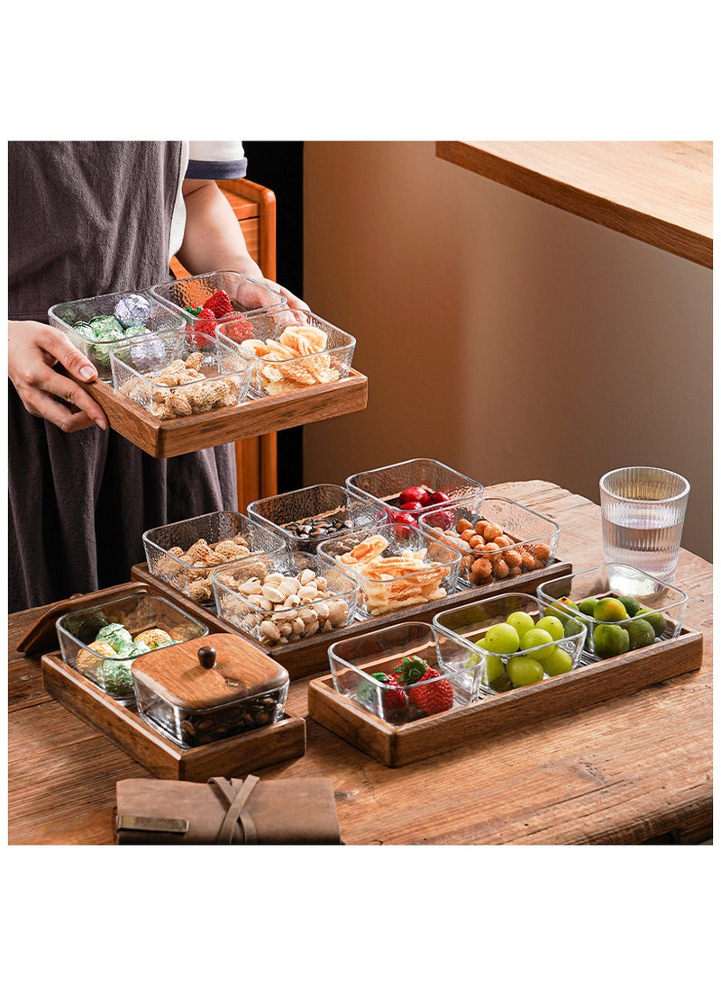 OLUDENIZ Elegant Wooden-Lid Glass Bowl Set – 3-Piece Storage Tray for Sugar, Spices, and Aromatics | Home Serving Organizer  - Image 3