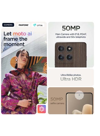هاتف Edge 60 Pro 5G ثنائي الشريحة PANTONE الجوز 12GB+12GB RAM 512GB - النسخة المخصصة للشرق الأوسط - view 3