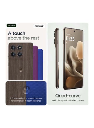 هاتف Edge 60 Pro 5G ثنائي الشريحة PANTONE الجوز 12GB+12GB RAM 512GB - النسخة المخصصة للشرق الأوسط - view 4