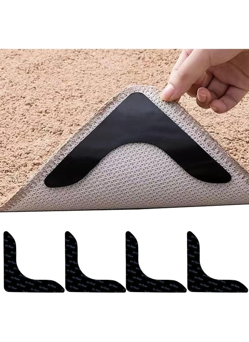 Oasisgalore 8-Pack Black Rug Pad, Double-Sided Anti-Curling, Non-Slip for Hard Floors & Carpets  - Image 1