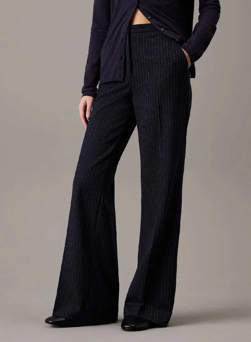 CALVIN KLEIN Wide Leg Pinstripe Trousers