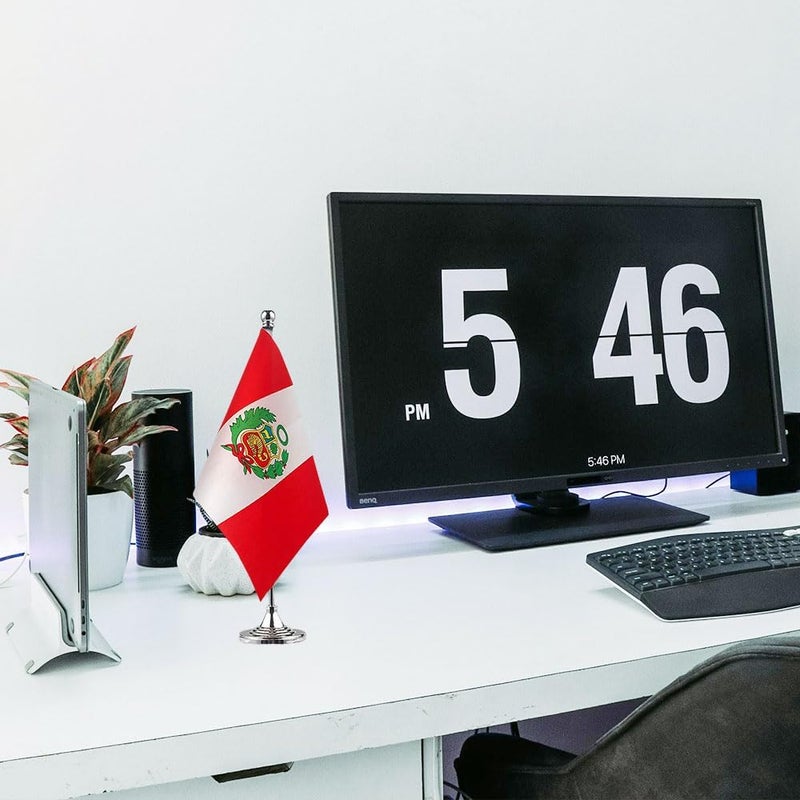 mflagperft Peru Flag Peruvian Flags, Small Mini Peruvian Desk Flag, Used for Table Office Classroom Home Patriotic Events Decorations - Image 5