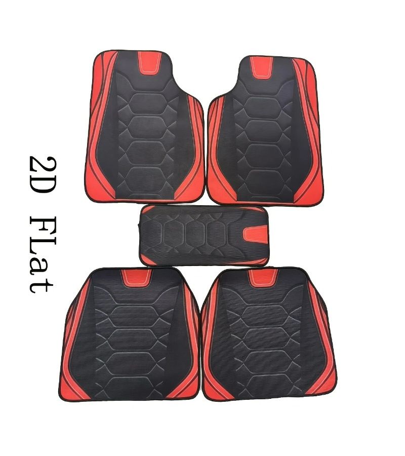 2D Flat Car Floor Mats 5pcs Blue Luxury Universal Protective Interior Accessories for Sedans Vans SUVs - Image 4