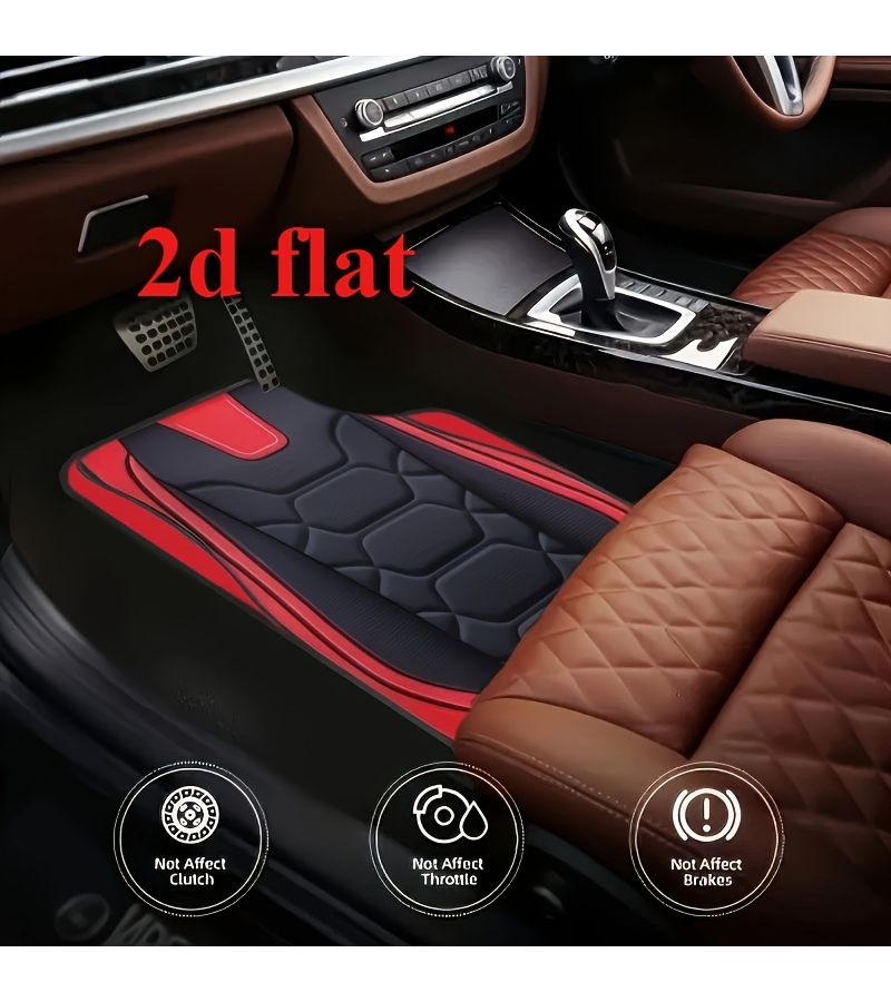 2D Flat Car Floor Mats 5pcs Blue Luxury Universal Protective Interior Accessories for Sedans Vans SUVs - Image 5