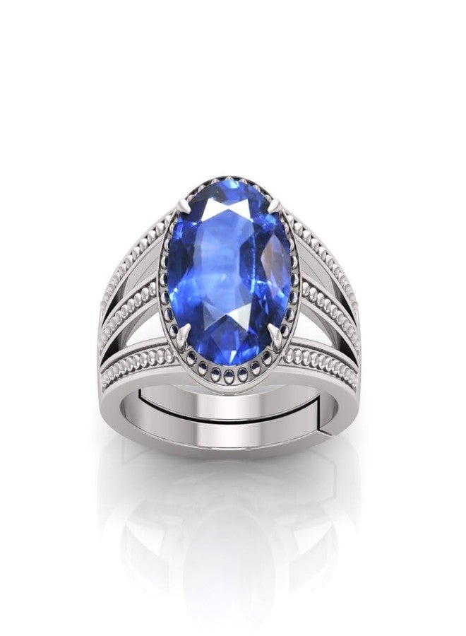 SHREE RADHE TRADERS Blue Sapphire Shani Stone Original Real Neelam Stone Original Certified Ring | Blue Sapphire Neelam Gemstone Ring for Women and Men-1 (9.25 Ratti) - Image 1