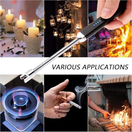 Azaria Rechargeable Electric Gas Lighter for Kitchen | USB Arc Candle & Stove Lighter | Windproof, Flameless, 400 Uses Per Charge | 1 Year Warranty - Image 2