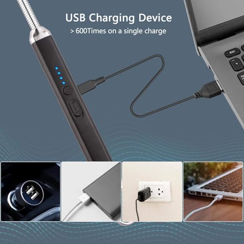 Azaria Rechargeable Electric Gas Lighter for Kitchen | USB Arc Candle & Stove Lighter | Windproof, Flameless, 400 Uses Per Charge | 1 Year Warranty - Image 4