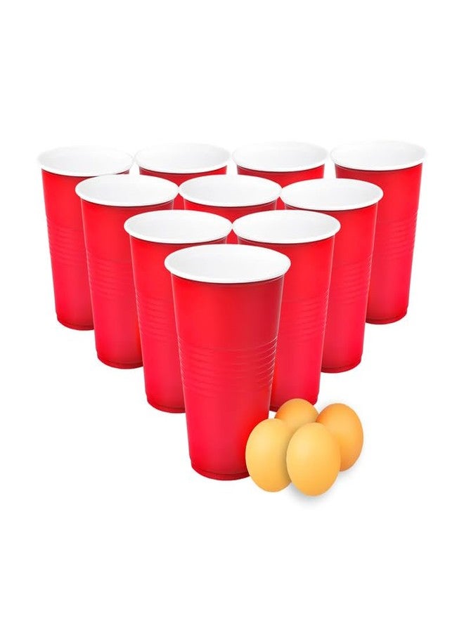 Selibration مجموعة سيليبريشن (50 قطعة) أكواب لعبة بونغ حمراء بلاستيكية قابلة لإعادة الاستخدام وملونة مع كرات، مثالية لحفلات العزوبية وحفلات الكوكتيل، مصنوعة من زجاج متين وقابل لإعادة الاستخدام | 4 كرات متضمنة - Image 1