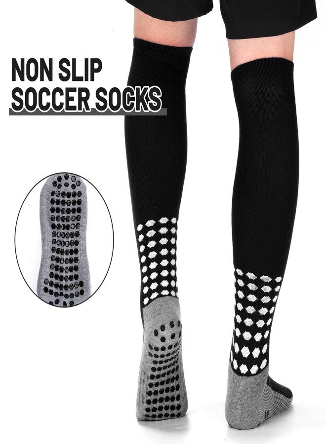 Ultrafun 2 Pairs Grip Soccer Socks Non Slip Knee High Compression Soccer Football Socks (2Pairs-Black) - Image 4