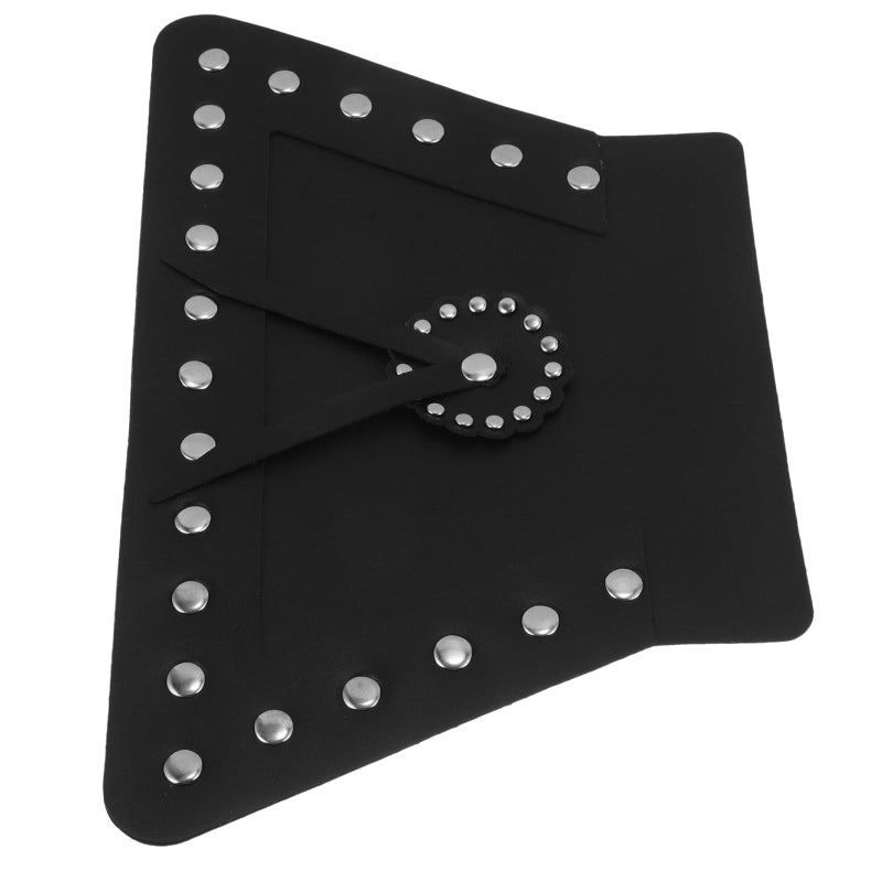 Black Faux Leather Studded Motorcycle Mud Flaps Set Front Rear Splash Guards - Image 2