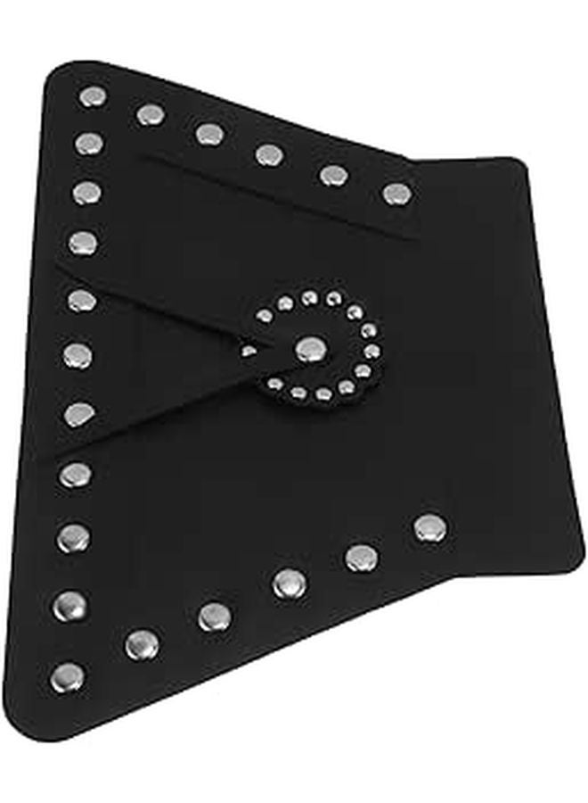 Black Faux Leather Studded Motorcycle Mud Flaps Set Front Rear Splash Guards - Image 1
