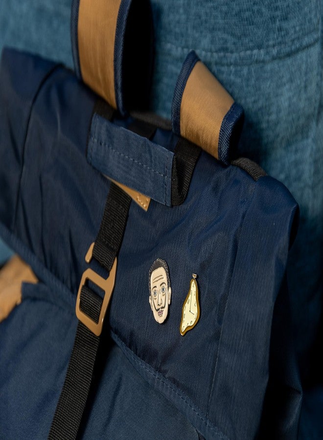 ذي أن إمبلويد فيلوسوفرز جيلد مجموعة دبابيس مينا من نقابة الفلاسفة العاطلين عن العمل، تضم صور سلفادور دالي وساعة ذائبة - مزودة بمشابك خلفية مطاطية قوية، مجموعة من دبوسين - Image 4