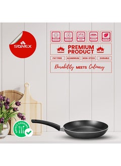 SONEX Sonex Nonstick Super Frying Pan, 20 cm (Small) – Never-Stick Technology With Teflon Nonstick Coating, Hard Enamel Exterior, Cool Handle, PFOA-Free, Healthy Cooking, Perfect for Omelettes, Pancakes, Stir-Fry, and More, Grey  - Image 4