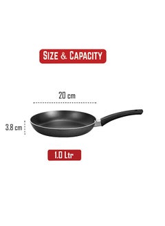 SONEX Sonex Nonstick Super Frying Pan, 20 cm (Small) – Never-Stick Technology With Teflon Nonstick Coating, Hard Enamel Exterior, Cool Handle, PFOA-Free, Healthy Cooking, Perfect for Omelettes, Pancakes, Stir-Fry, and More, Grey  - Image 5
