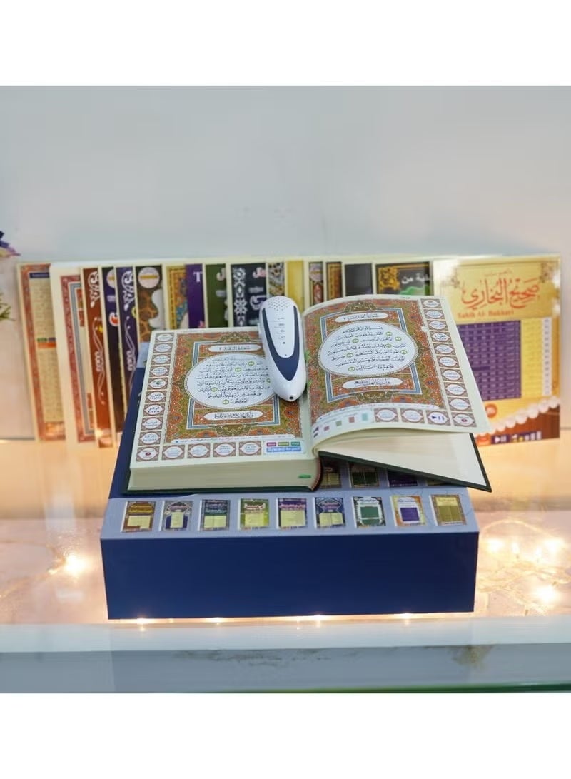 ELTRAZONE Quran Reading Digital Pen 16GB with Medium Quran, 25 Qaris, Word by Word Translation, Tafseer, Qaida, Hadith & Multilingual Audio, Interactive Quran Learning Pen for Reading, Listening and Study - Image 3