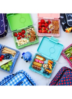 Yumbox Yumbox Misty Aqua Snack Box with Rainbow Tray - 3-Compartment Bento 6.7x5.1x1.8 | Kid-Friendly | Healthy Snacks | BPA-Free & Easy Clean  - Image 5