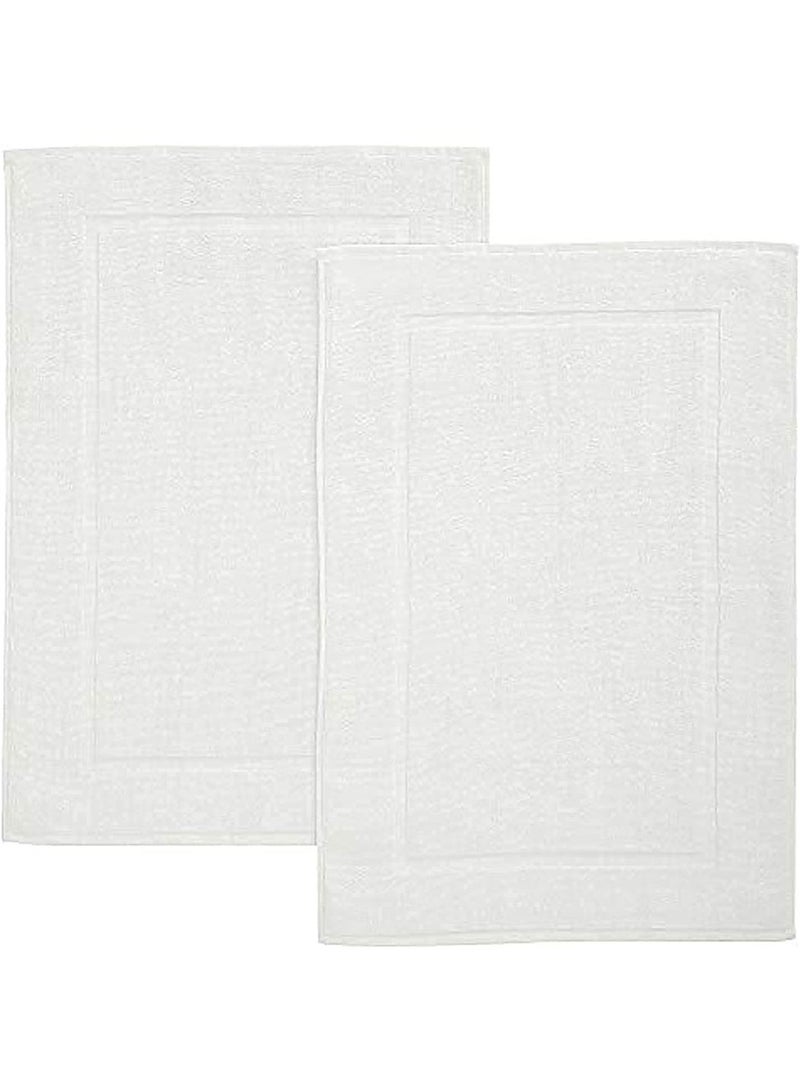 Premium Bath Mats Pack of 2 | Soft Cotton Bath Mats 50 x 80 cm - 1000 GSM Bathroom Mat for Toilets, Super Soft and Extra Absorbent Floor Mats For Elegant Look - Image 1