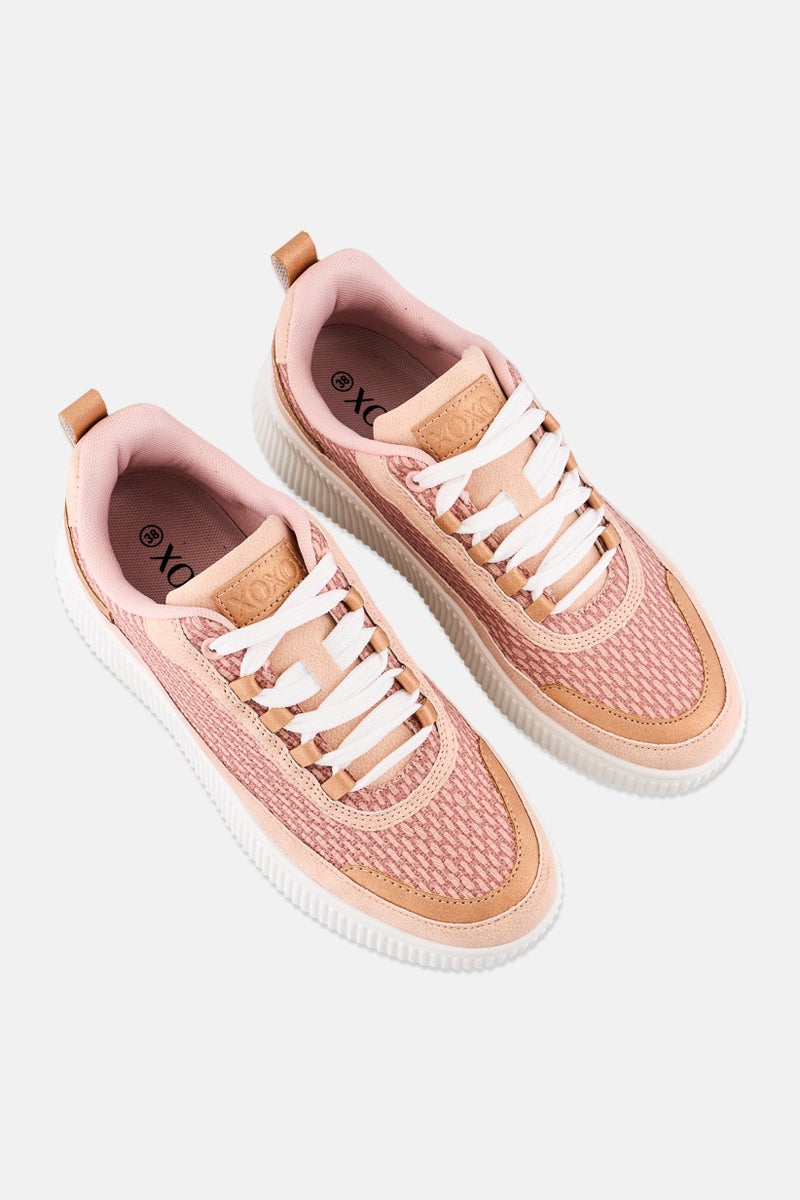 XOXO Women Lace Up Casual Shoes, Multicolor - Image 3