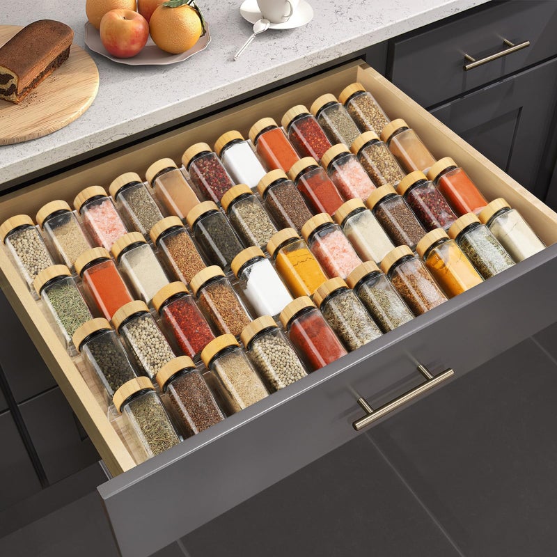 Suneerplay Spice Drawer Organizer 8 Tier, Acrylic Seasoning Organizer Rack, Clear Spice Rack Tray, Kitchen Seasoning Jars Drawers Insert (Jars Not Included/Expandable From 9" to 18") - Image 5