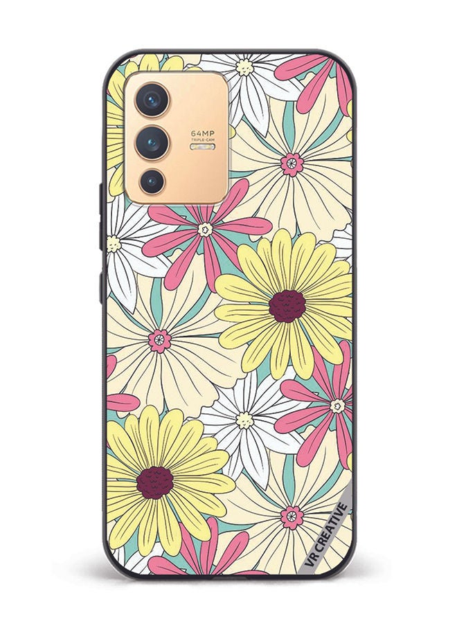 VR CREATIVE Protective Case Cover For Vivo V23 5G Flowers Design Multicolour - Image 1