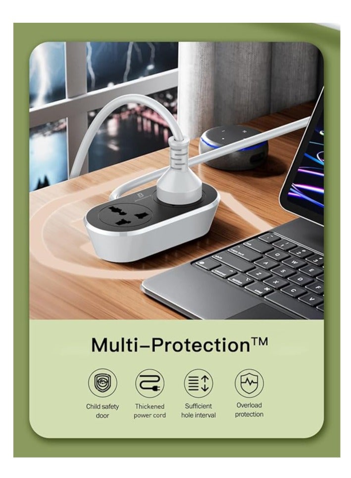 Broadonyx Extension Cord 5 Meters 2 Universal Outlets 2500W 10A Heavy Duty UK Plug - Image 2