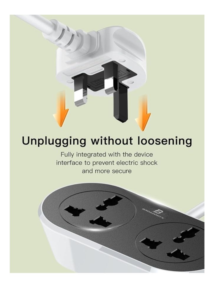 Broadonyx Extension Cord 5 Meters 2 Universal Outlets 2500W 10A Heavy Duty UK Plug - Image 5