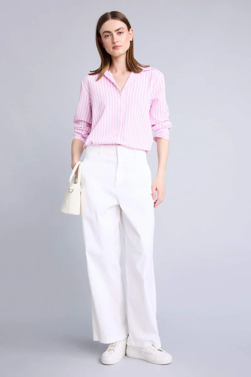 ديفاكتو Shirt Collar Striped Long Sleeve Shirt
