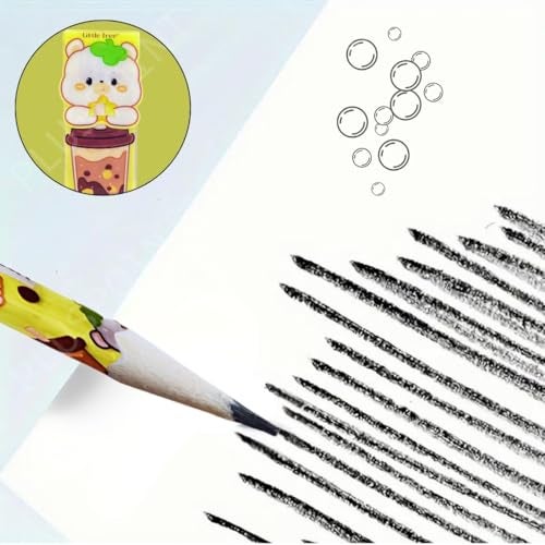 PLUSPOINT 24 Pcs Pencils Cute Cartoon for Kids Triangular Ultra Dark Smooth Writing and Break resistant Cartoon Themed with Eraser | School Supplies for kids | Birthday Gift Pencils Set - Image 4