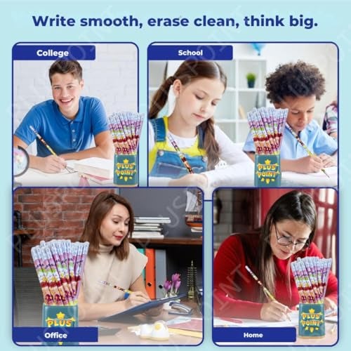 PLUSPOINT 24 Pcs Pencils Cute Cartoon for Kids Triangular Ultra Dark Smooth Writing and Break resistant Cartoon Themed with Eraser | School Supplies for kids | Birthday Gift Pencils Set - Image 5