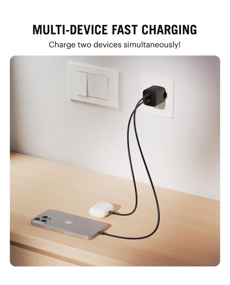 DailyObjects Combo Blue POP Pack - 45 Watt with (45 Watt GaN charger + Type C to C Fast Charging 100W Kevlar cable|Compatible with Iphone, Samsung, One plus, Ipad, Macbook|1.5 Mtr|Durable|480 MBPS - Image 3