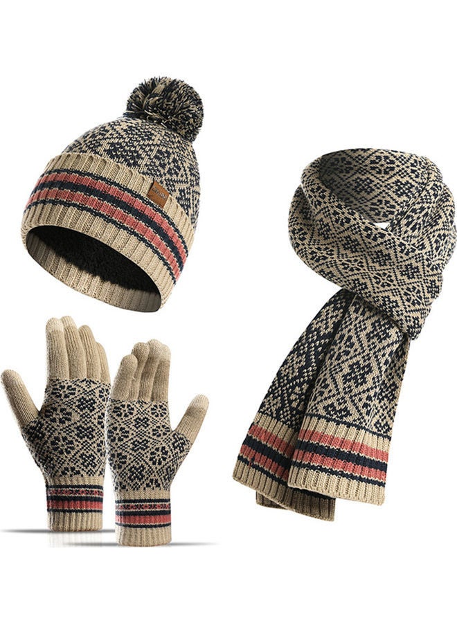 NIBEMINENT 1-Pair Winter Warm Gloves with Hat and Neck Scarf - Image 1