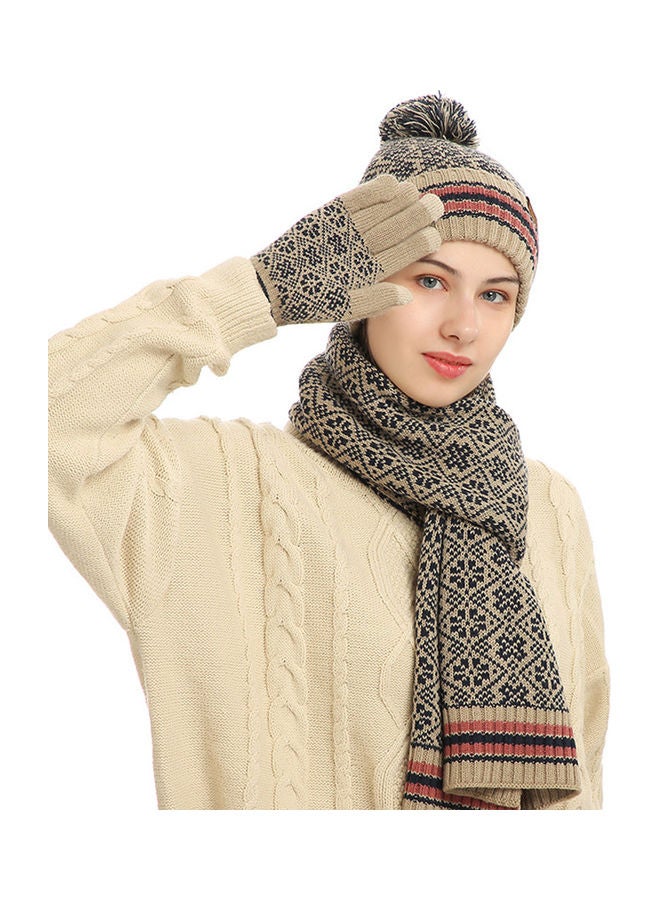 NIBEMINENT 1-Pair Winter Warm Gloves with Hat and Neck Scarf - Image 3