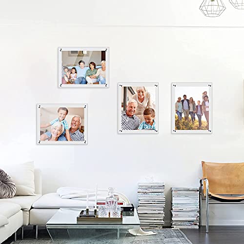 Ludery 20x24 Clear Acrylic Wall Mount Floating Picture Frame for Wall, Frameless Photo Frame Panel For Degree Certificat, artwork and family portraits(Full Frame is 22.6x 26.6inch)-1Pack - Image 5