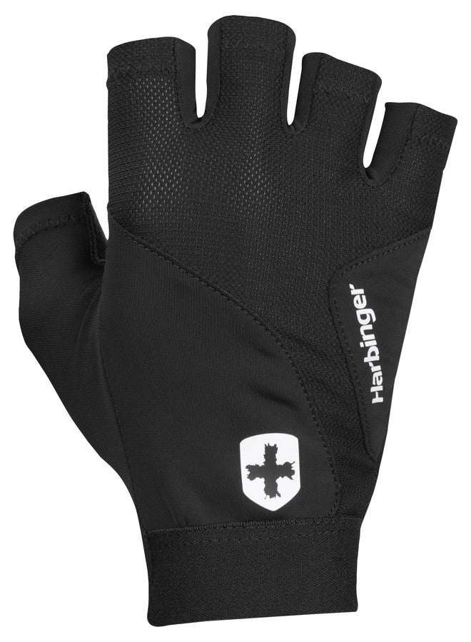 Harbinger Flexfit Training Gloves, Polyester-Leather Blend, Unisex, Black, Large (Black, S) - Image 1