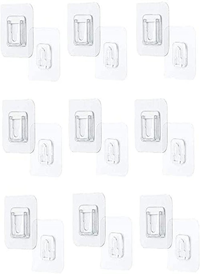 ZOOV Double-Sided Adhesive Wall Hooks, Hole Free Wall Hanging Hooks for Hanging Photo Frames, Extension Leads, Clocks and More (10Pcs) - Image 1