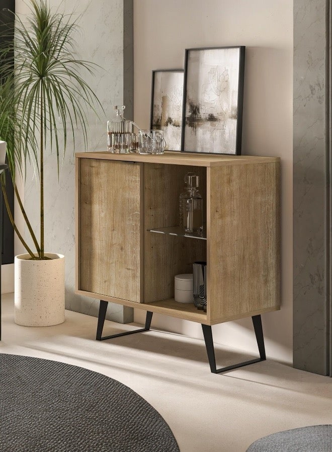 Beit Yusr Modern Wooden Console Table with Metal Legs – Elegant Entryway & Living Room Accent - Image 1