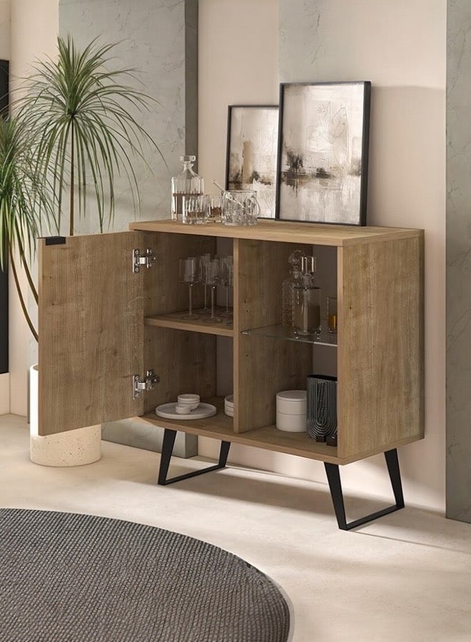 Beit Yusr Modern Wooden Console Table with Metal Legs – Elegant Entryway & Living Room Accent - Image 3
