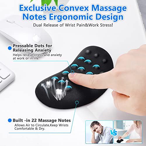 Gimars Mouse Wrist Rest, Pop It Fidget Wrist Support for Mouse-Pressure Relief, Ergonomic Memory Foam Mouse Wrist Pad with Massage Notes for Computer, Laptop, Office Work, PC Gaming-Wrist Pain Relief - Image 2
