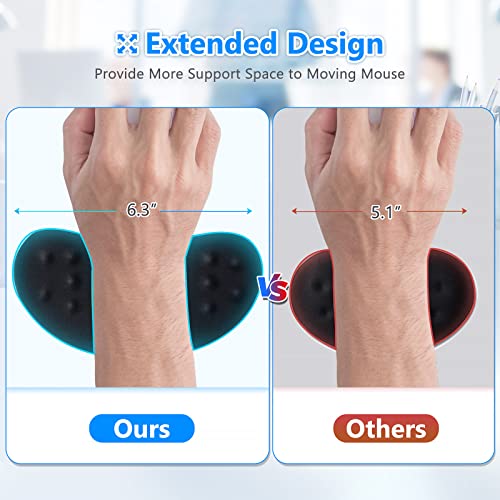 Gimars Mouse Wrist Rest, Pop It Fidget Wrist Support for Mouse-Pressure Relief, Ergonomic Memory Foam Mouse Wrist Pad with Massage Notes for Computer, Laptop, Office Work, PC Gaming-Wrist Pain Relief - Image 3
