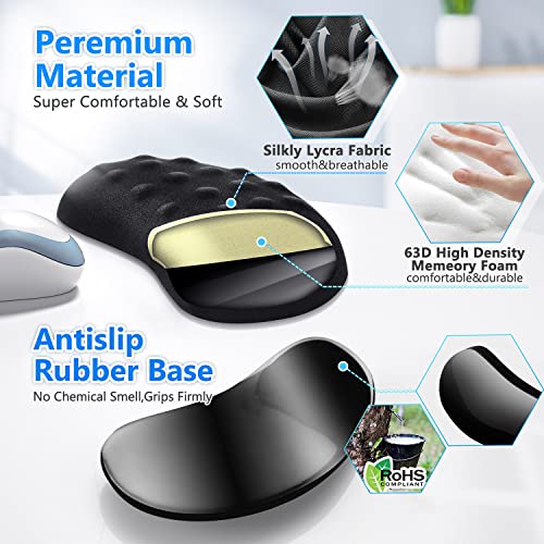 Gimars Mouse Wrist Rest, Pop It Fidget Wrist Support for Mouse-Pressure Relief, Ergonomic Memory Foam Mouse Wrist Pad with Massage Notes for Computer, Laptop, Office Work, PC Gaming-Wrist Pain Relief - Image 4