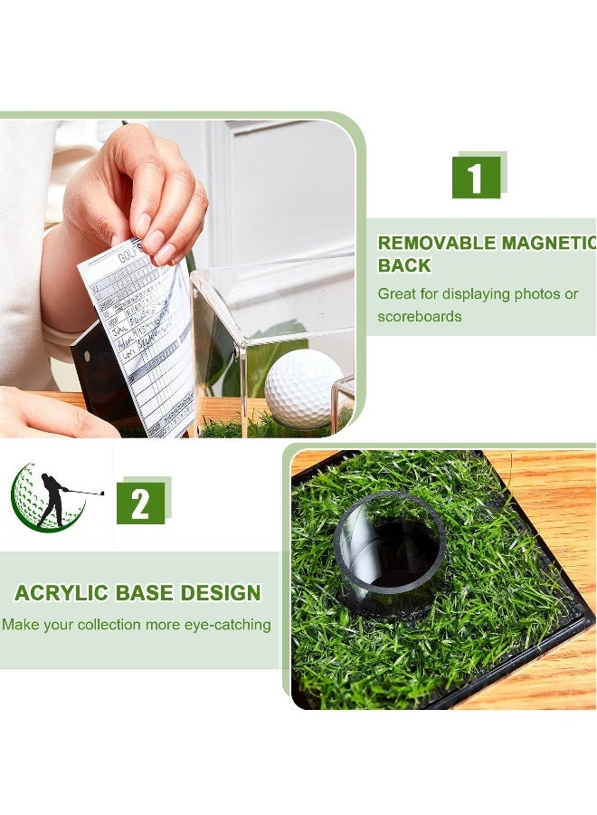 Golf Ball Display Case, Clear Acrylic Memorabilia Stand Cube Holder, Clear Display Box Square Display Holder Stand for Baseball Golf Ball Volleyball Enthusiasts Collectibles
