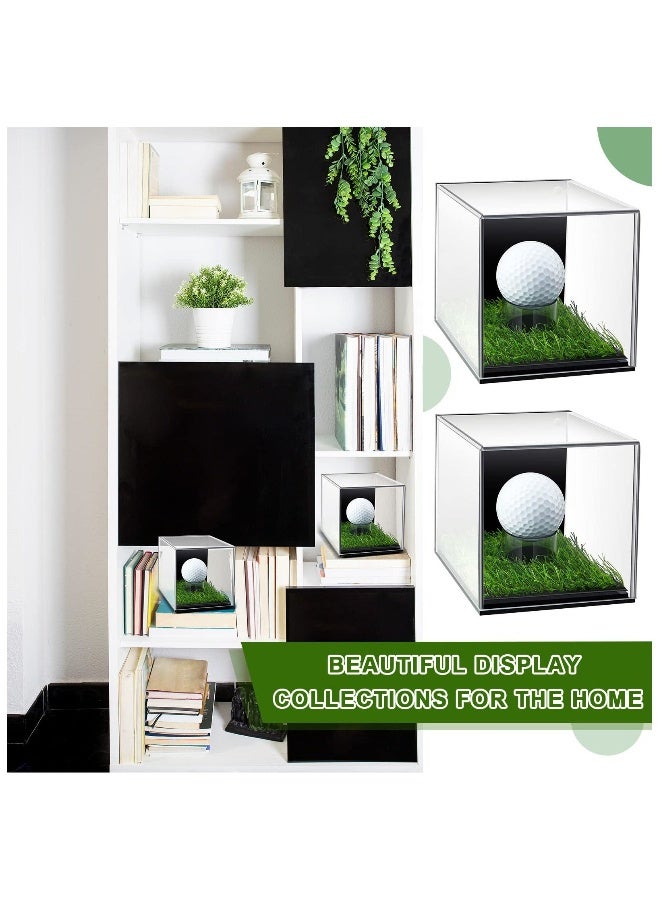Golf Ball Display Case, Clear Acrylic Memorabilia Stand Cube Holder, Clear Display Box Square Display Holder Stand for Baseball Golf Ball Volleyball Enthusiasts Collectibles