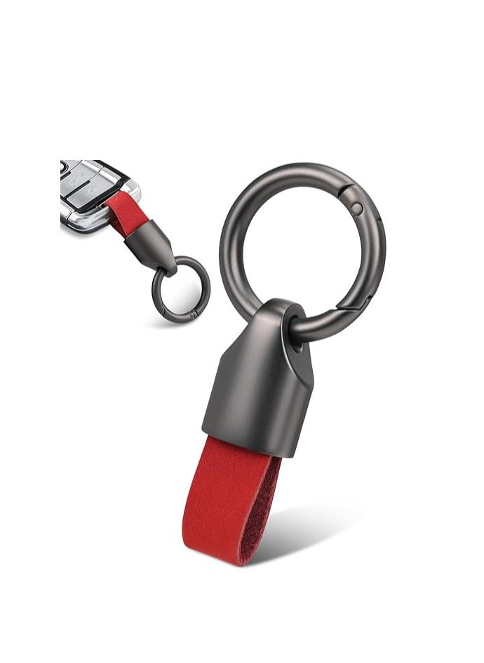 Najwa Car Key Chain Ring Clip, Universal Detachable Leather Car Keychain, Small Key Fob Accessory with O-Ring Keyrings  - Image 1